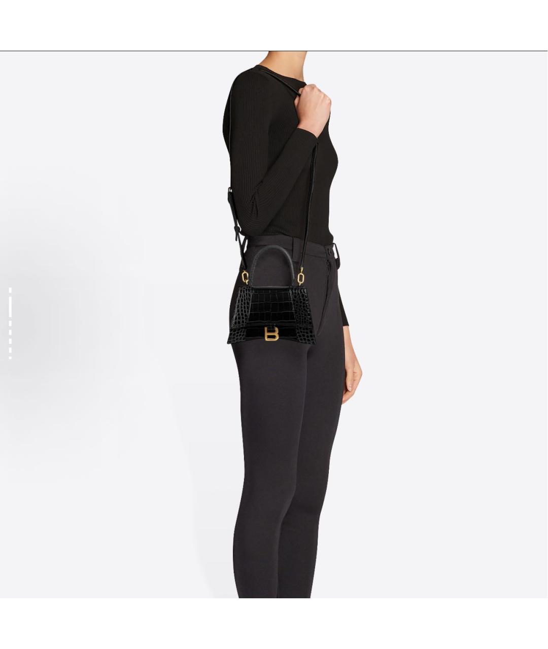 BALENCIAGA Черная кожаная сумка с короткими ручками, фото 6