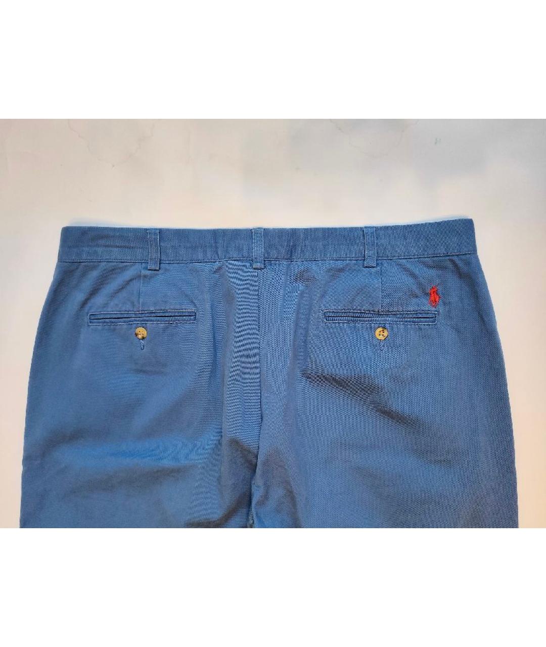 POLO RALPH LAUREN Голубые хлопковые повседневные брюки, фото 3