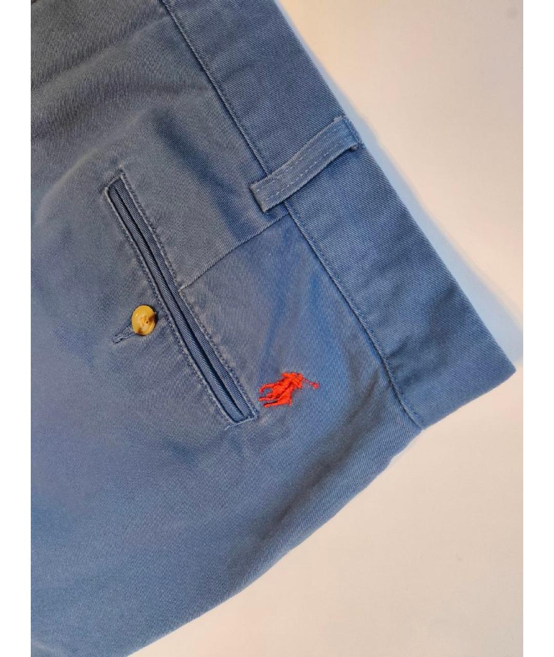 POLO RALPH LAUREN Голубые хлопковые повседневные брюки, фото 4