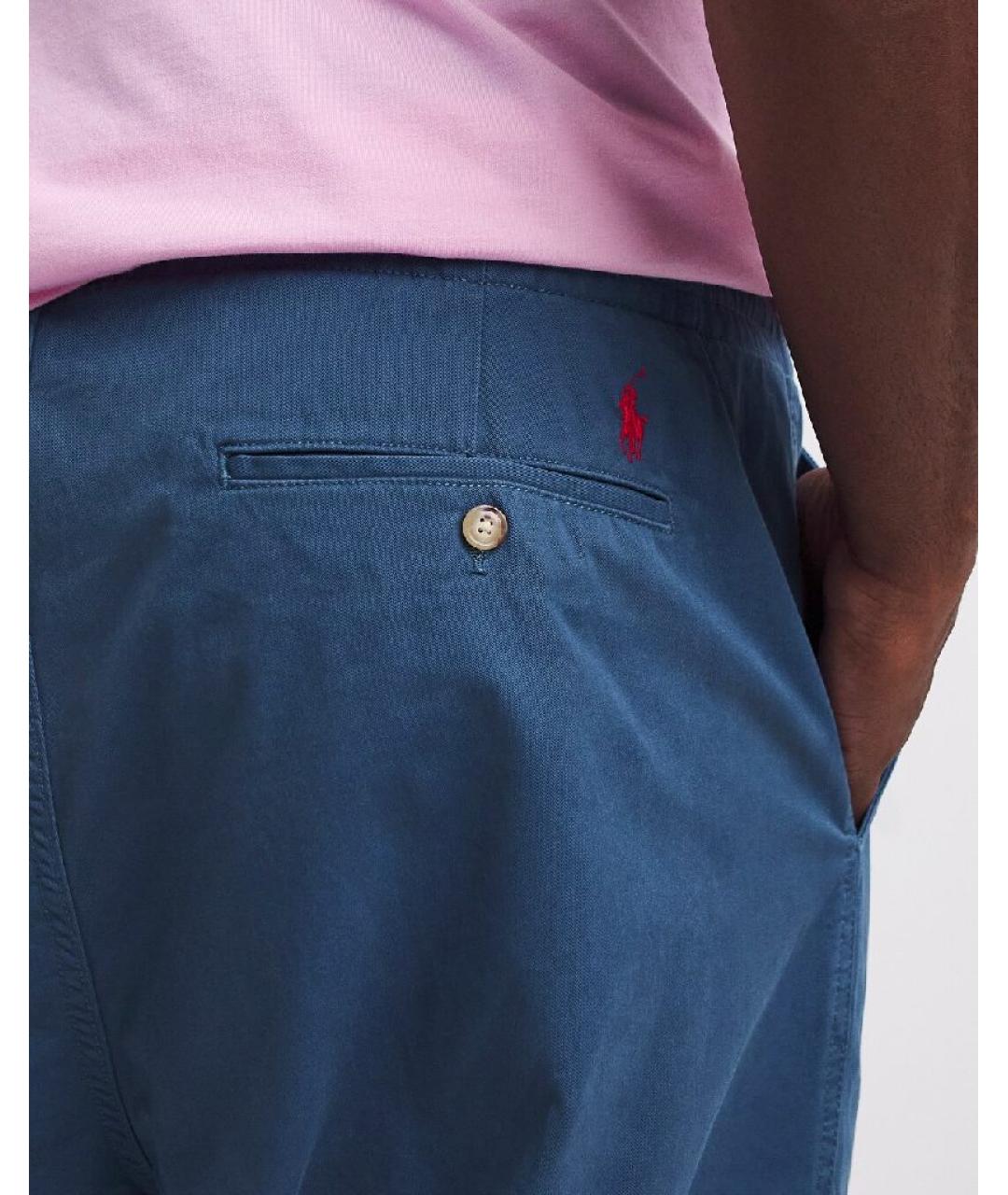 POLO RALPH LAUREN Голубые хлопковые повседневные брюки, фото 8