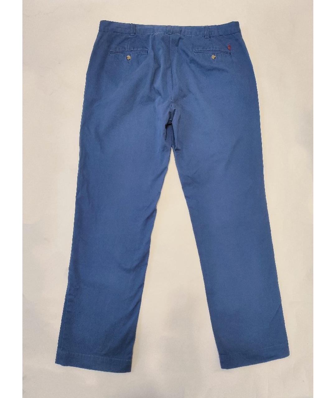 POLO RALPH LAUREN Голубые хлопковые повседневные брюки, фото 2