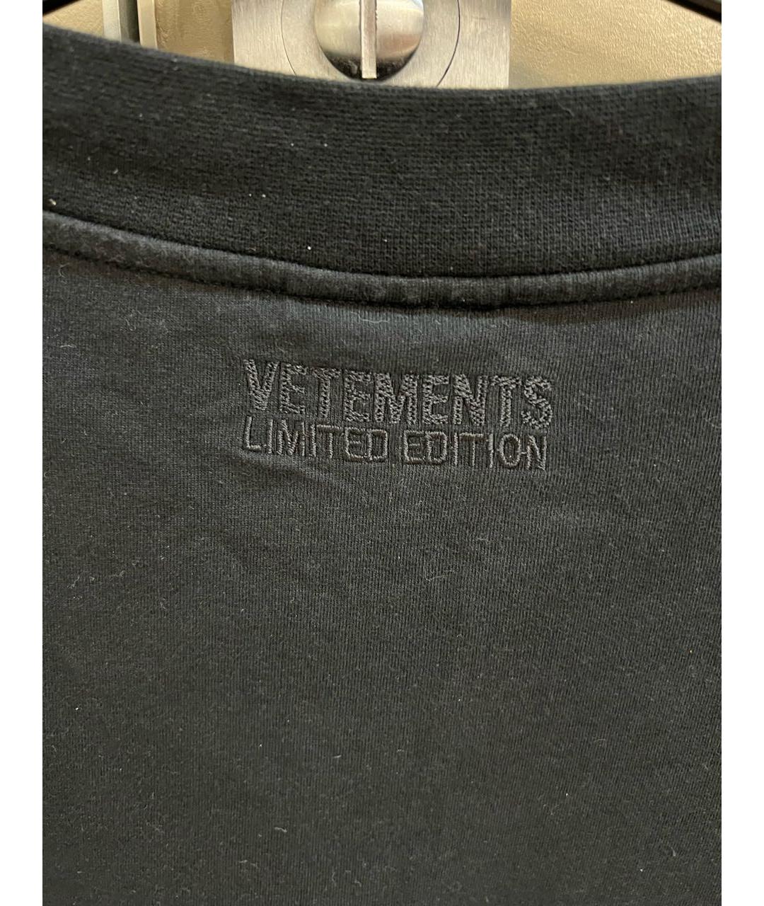 VETEMENTS Черная хлопковая футболка, фото 9