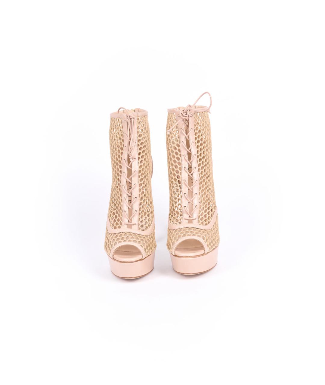 CASADEI Бежевые текстильные ботильоны, фото 2