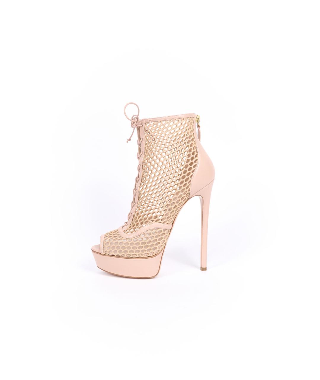 CASADEI Бежевые текстильные ботильоны, фото 6