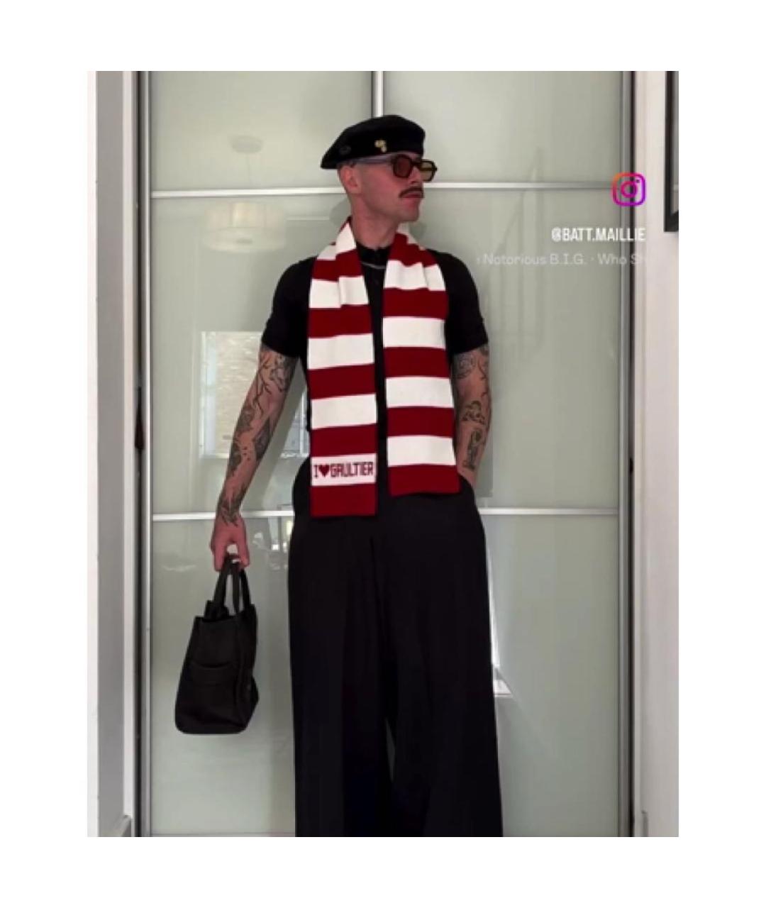 JEAN PAUL GAULTIER Красный шарф, фото 4