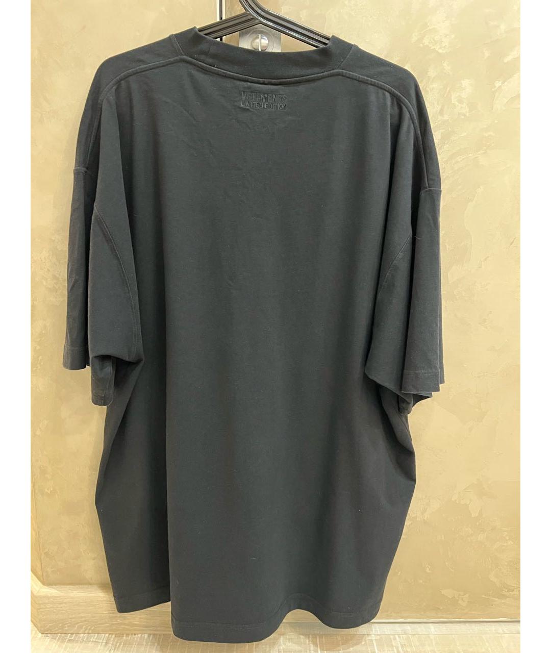 VETEMENTS Черная хлопковая футболка, фото 8
