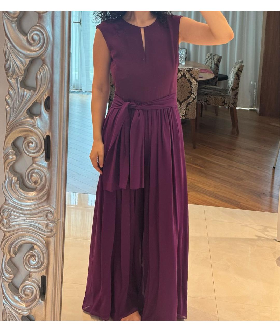 MAX MARA Фиолетовый шелковый комбинезон, фото 2