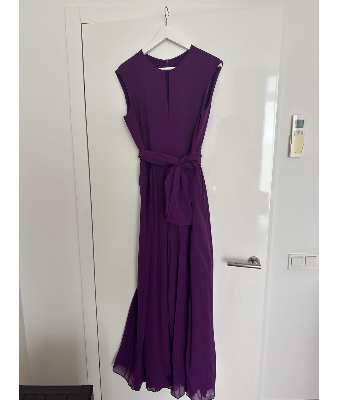 MAX MARA Фиолетовый шелковый комбинезон, фото 6