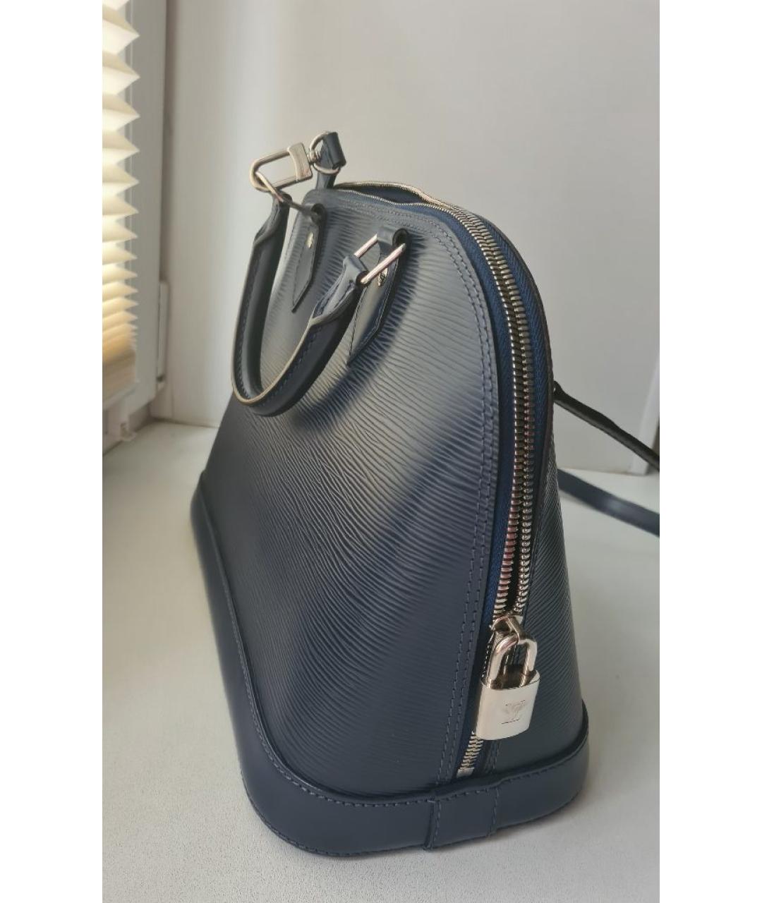 LOUIS VUITTON Синяя кожаная сумка с короткими ручками, фото 2