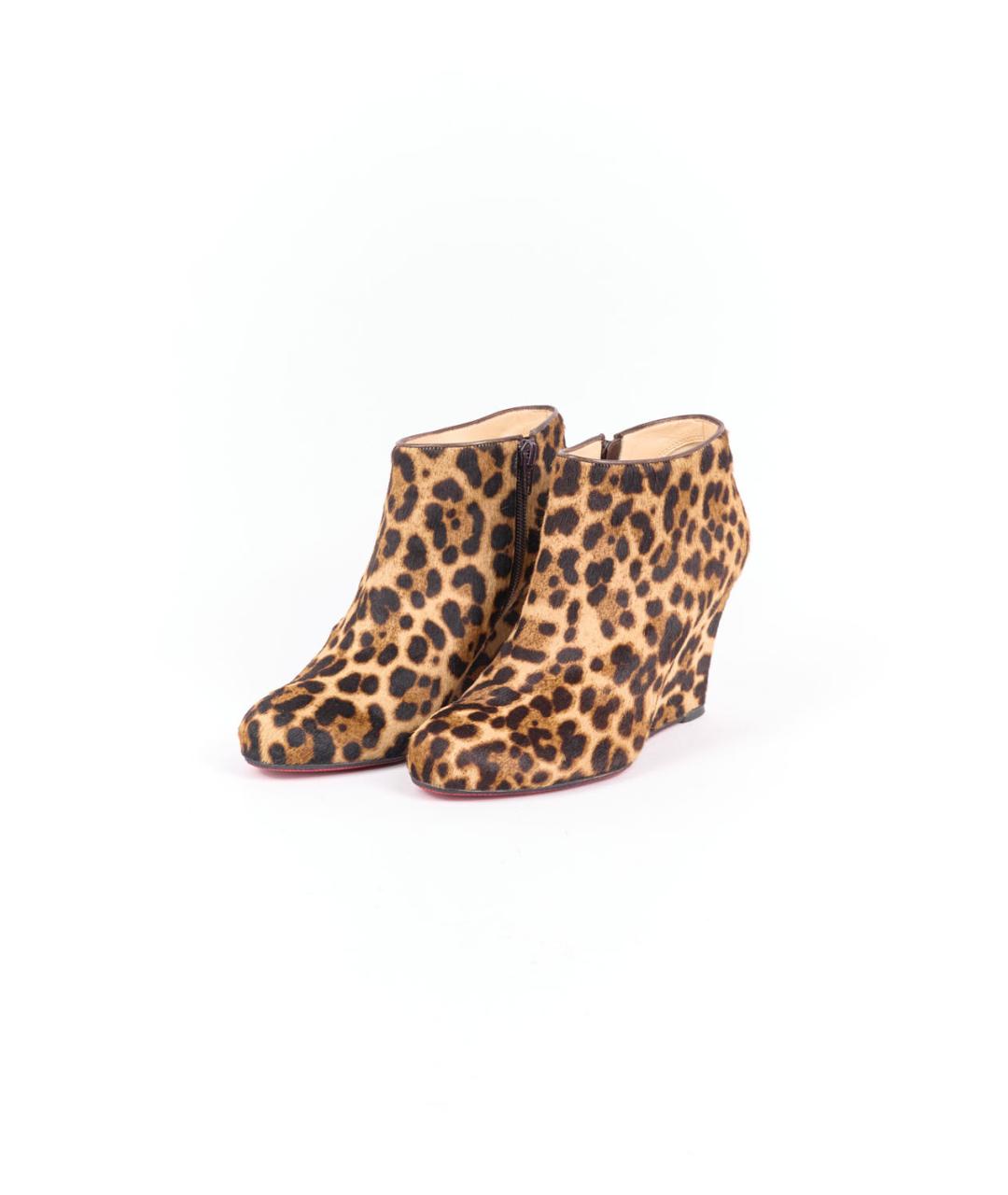 CHRISTIAN LOUBOUTIN Коричневые ботильоны, фото 3