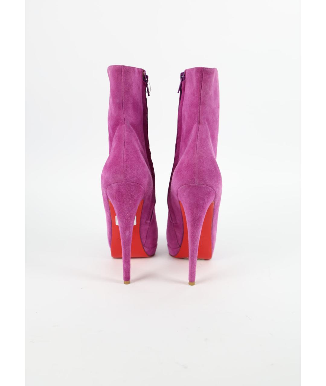 CHRISTIAN LOUBOUTIN Розовые замшевые ботильоны, фото 4