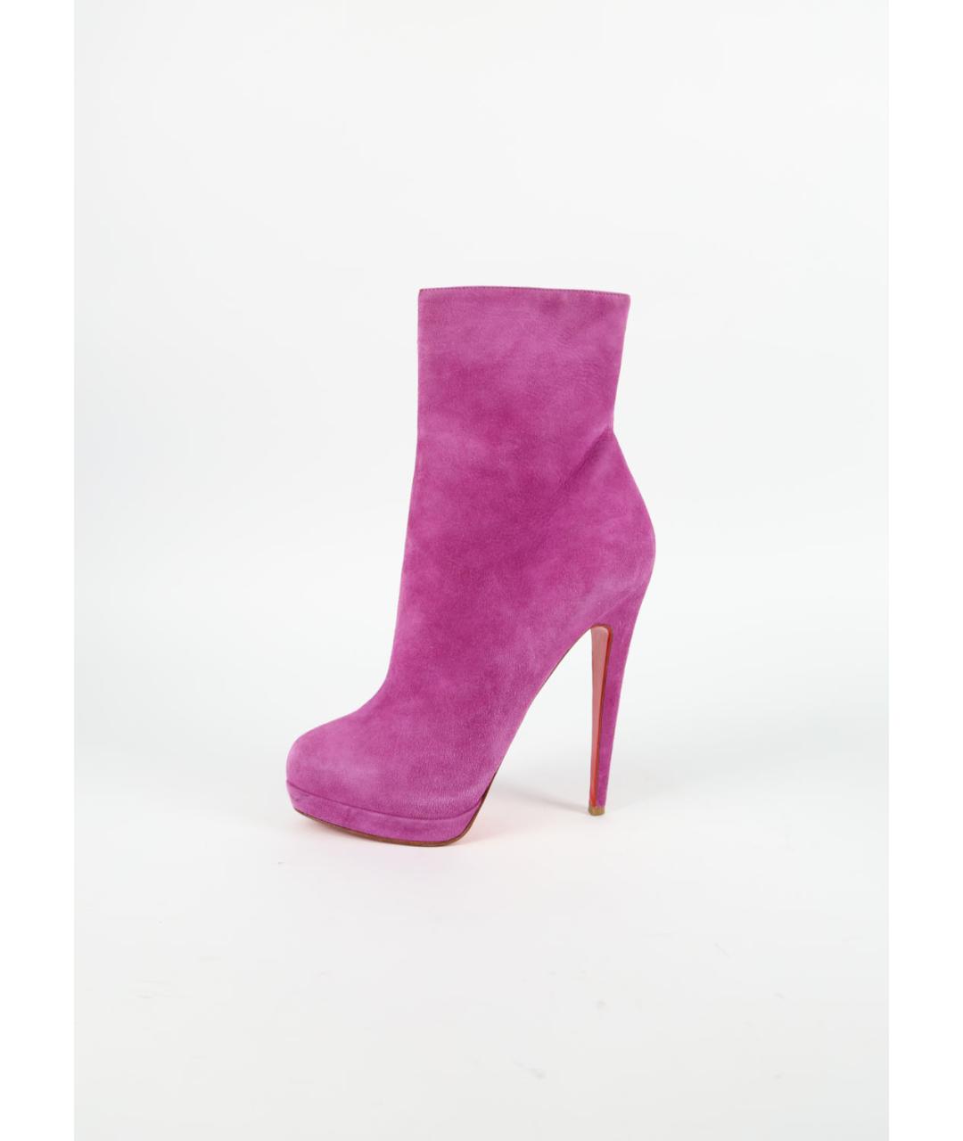 CHRISTIAN LOUBOUTIN Розовые замшевые ботильоны, фото 6