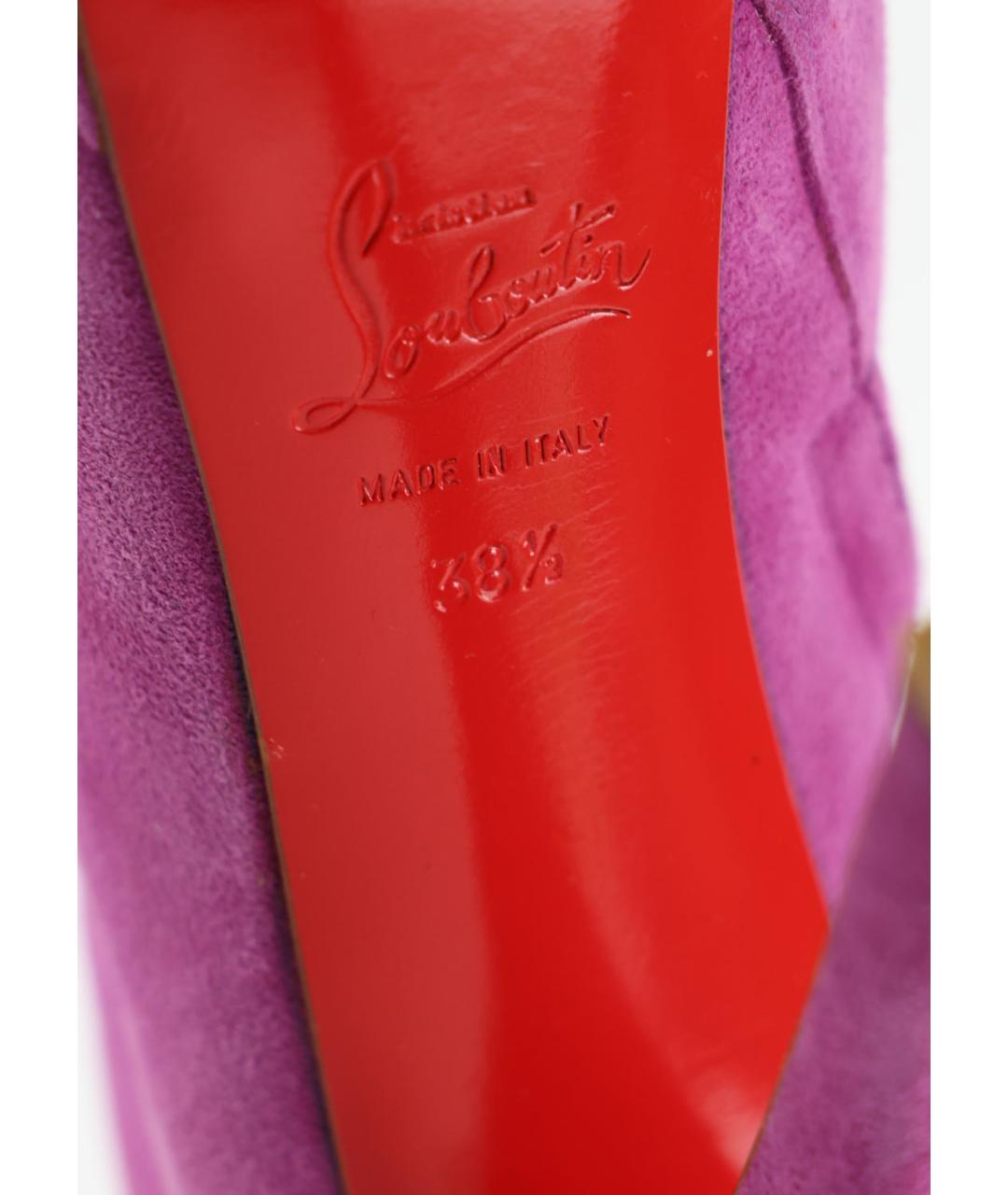 CHRISTIAN LOUBOUTIN Розовые замшевые ботильоны, фото 5