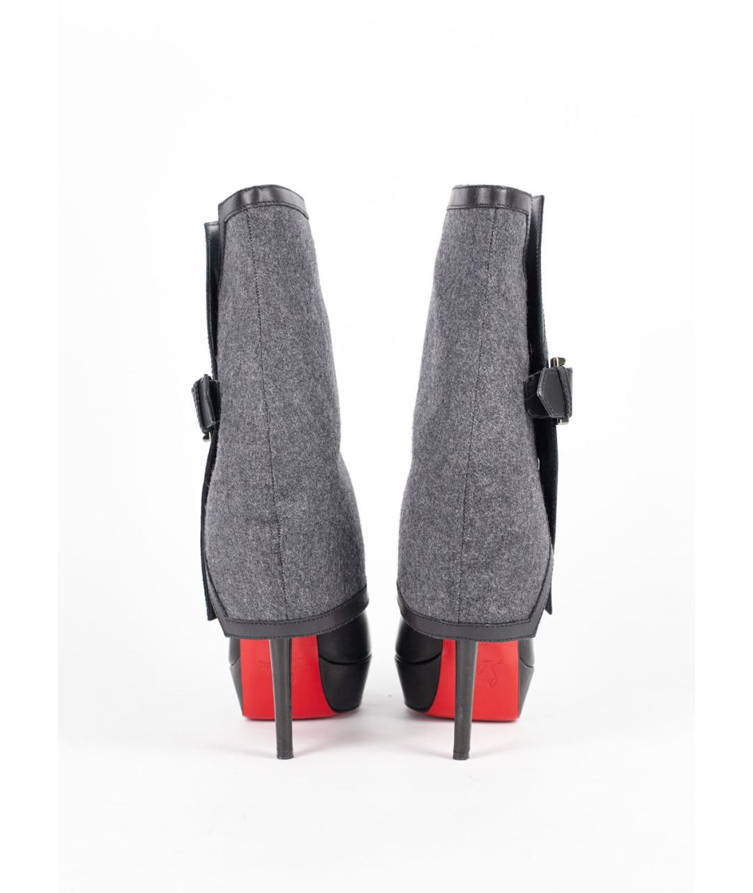 CHRISTIAN LOUBOUTIN Черные кожаные ботильоны, фото 4