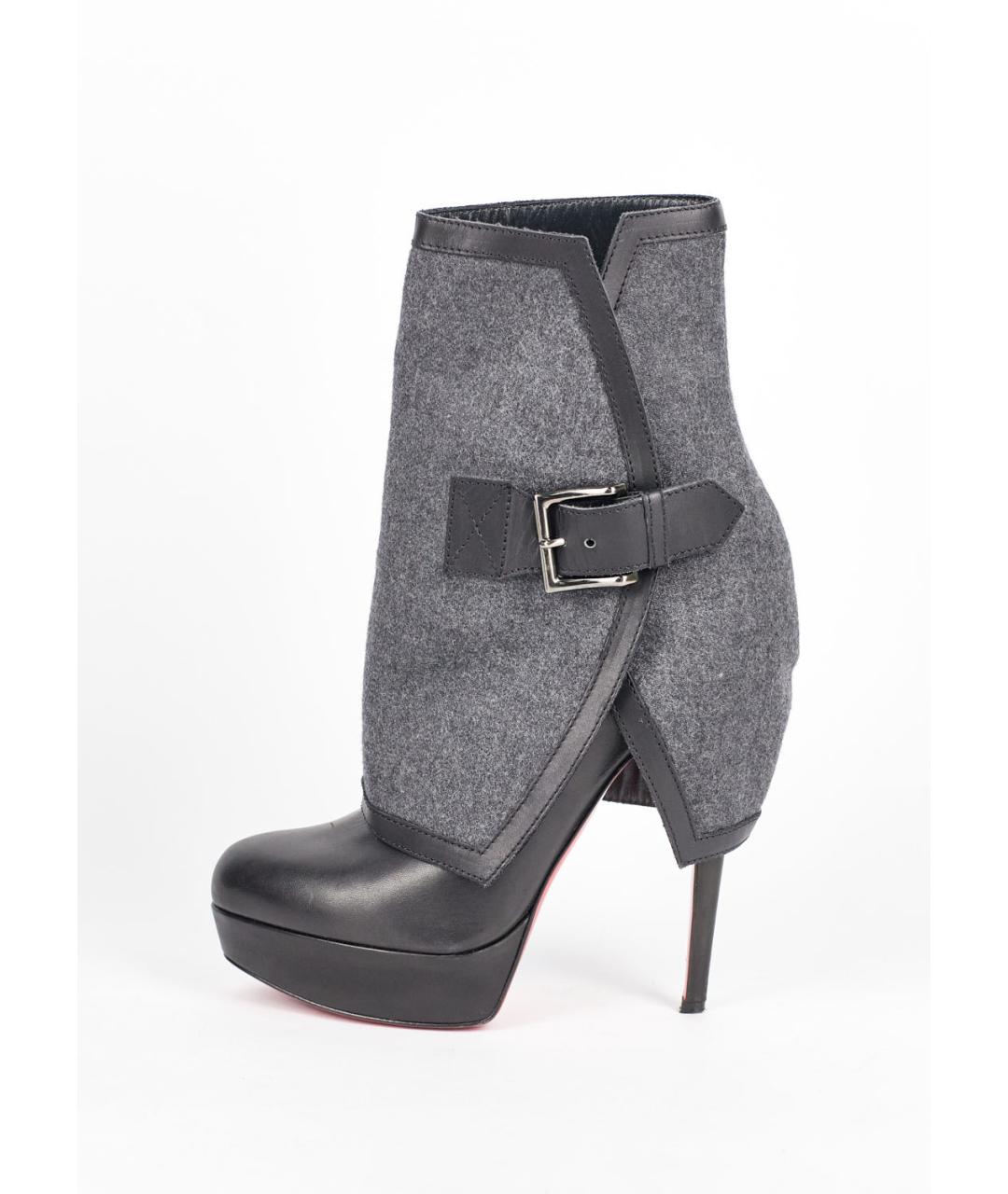CHRISTIAN LOUBOUTIN Черные кожаные ботильоны, фото 6
