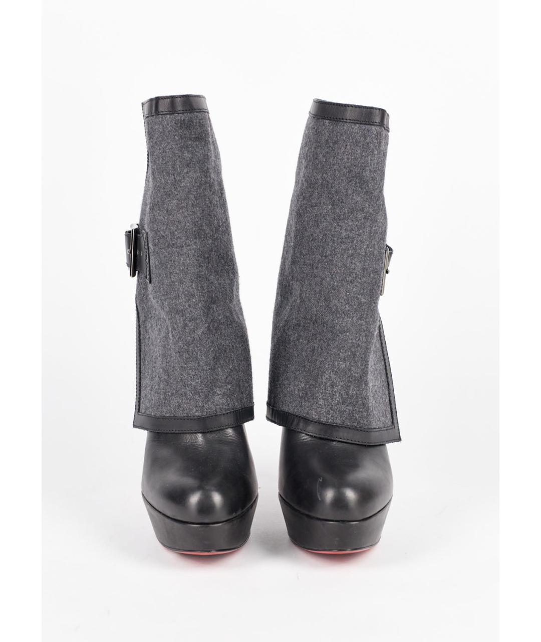 CHRISTIAN LOUBOUTIN Черные кожаные ботильоны, фото 2
