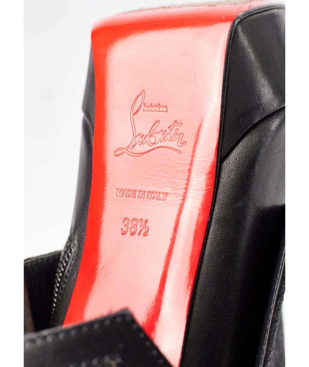 CHRISTIAN LOUBOUTIN Черные кожаные ботильоны, фото 5