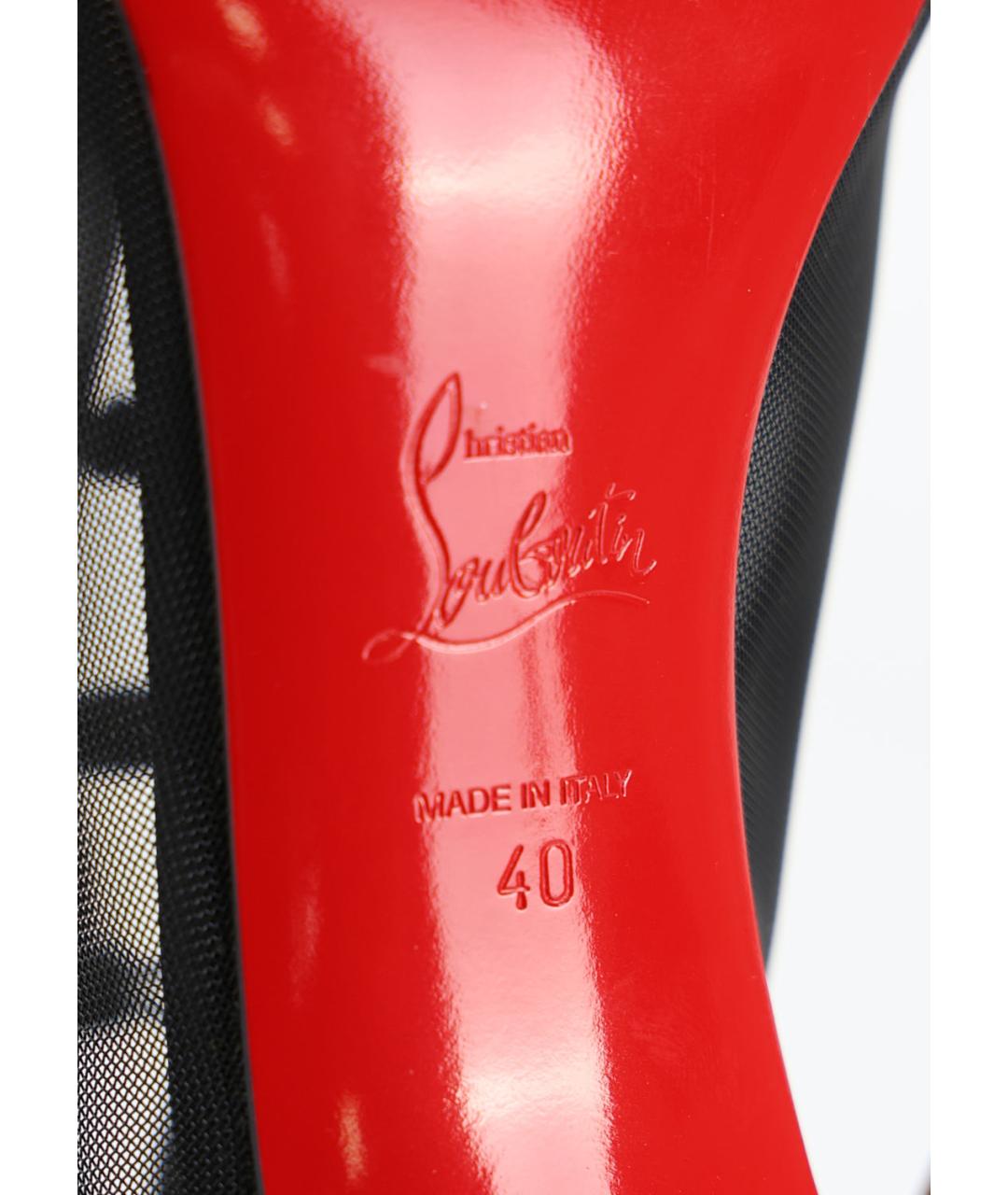 CHRISTIAN LOUBOUTIN Черные текстильные ботильоны, фото 5