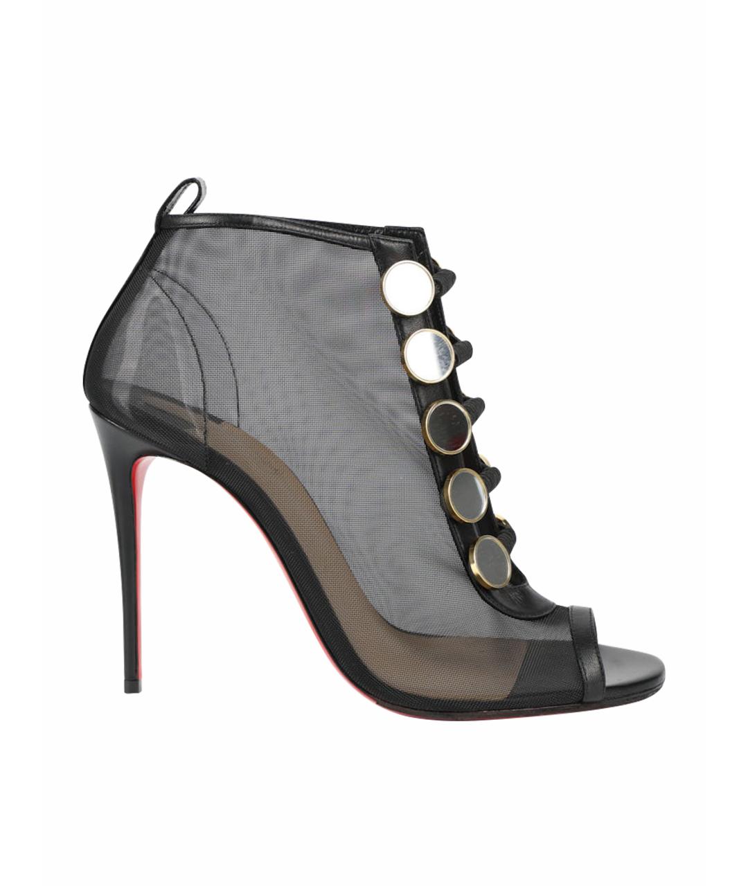 CHRISTIAN LOUBOUTIN Черные текстильные ботильоны, фото 1