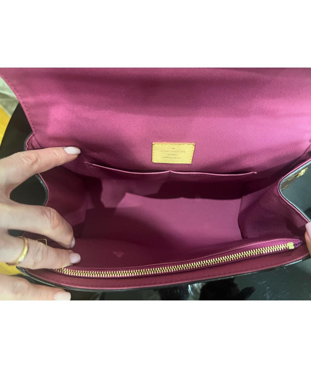 LOUIS VUITTON Коричневая кожаная сумка с короткими ручками, фото 5