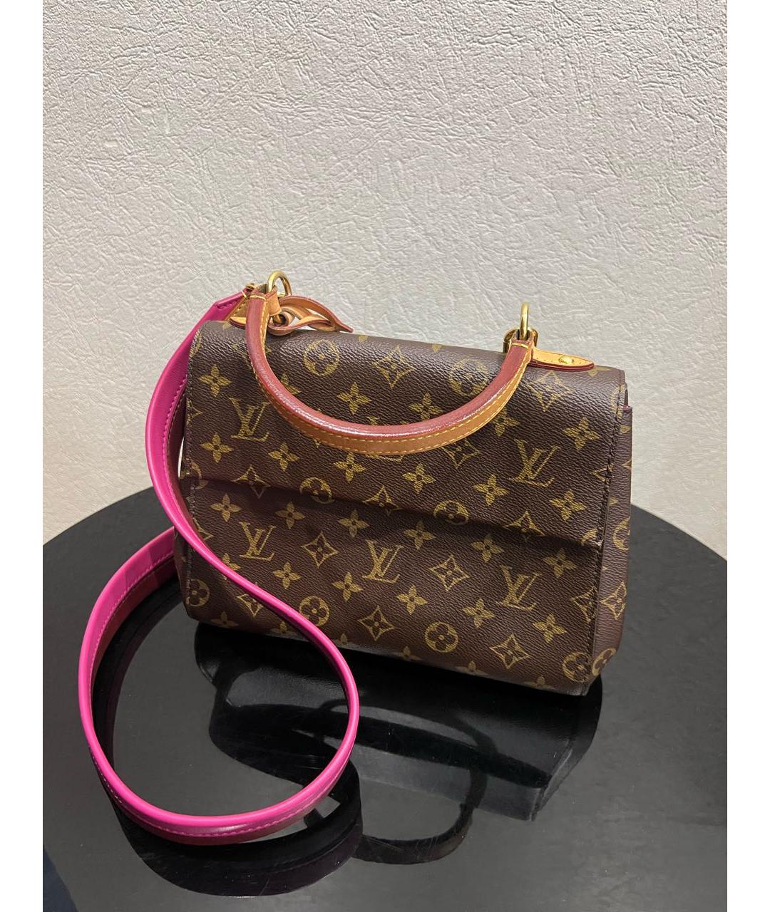 LOUIS VUITTON Коричневая кожаная сумка с короткими ручками, фото 2