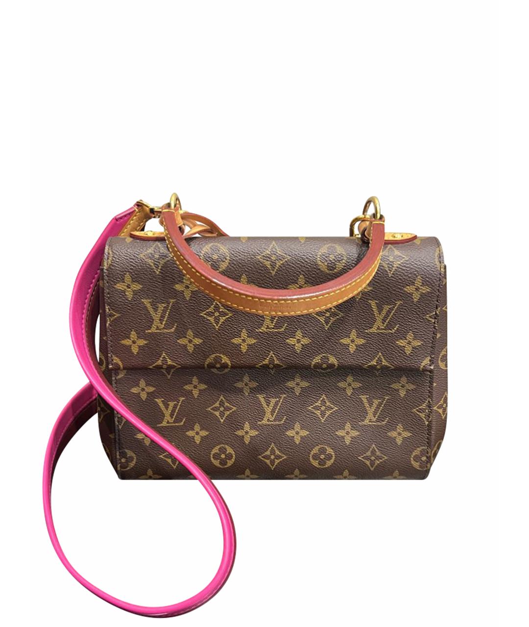 LOUIS VUITTON Коричневая кожаная сумка с короткими ручками, фото 1