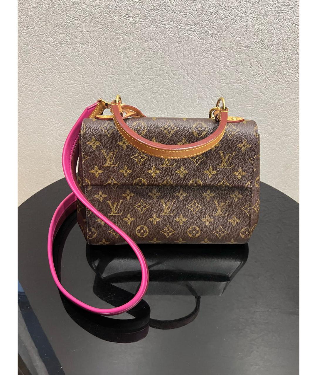 LOUIS VUITTON Коричневая кожаная сумка с короткими ручками, фото 9