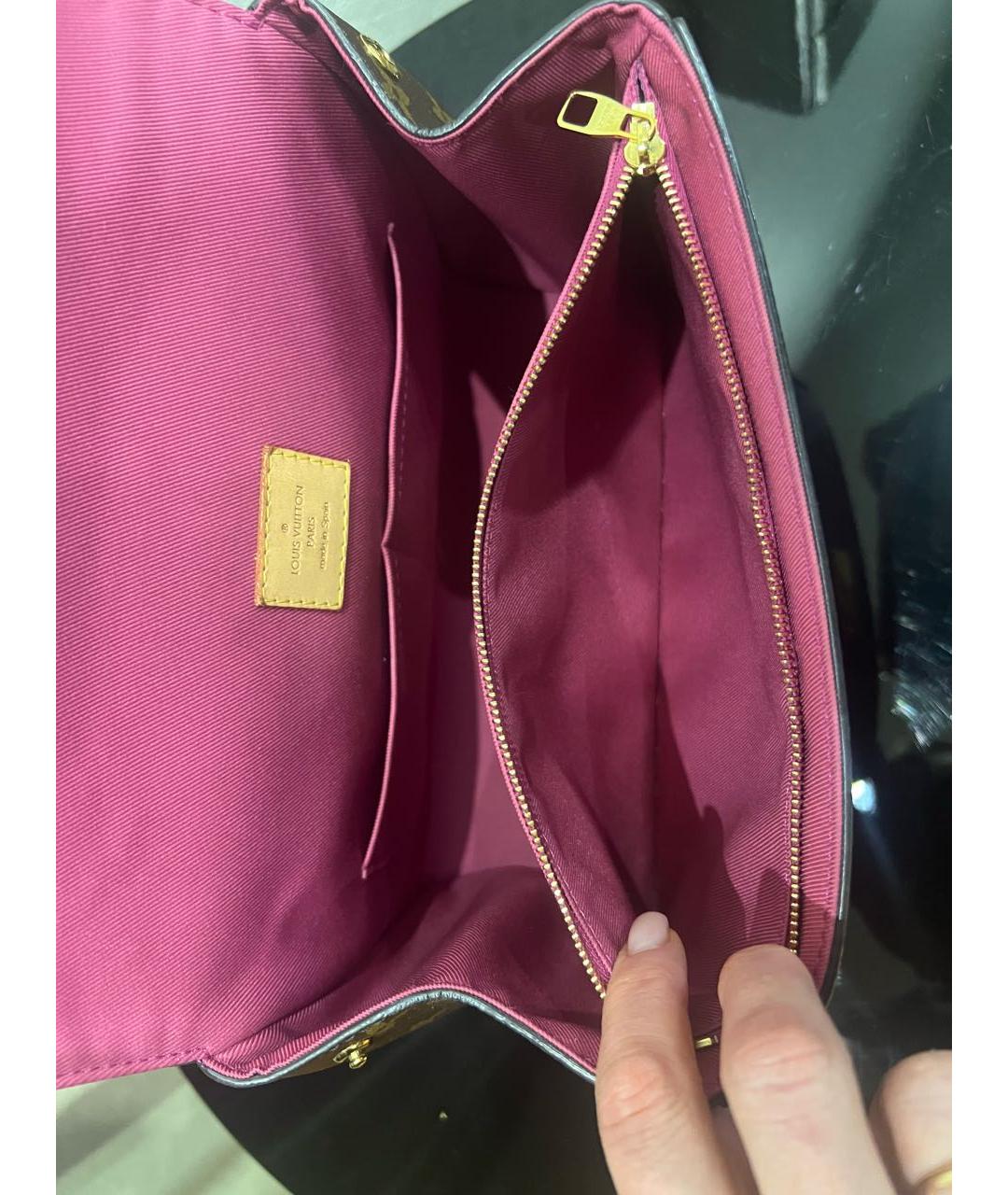 LOUIS VUITTON Коричневая кожаная сумка с короткими ручками, фото 4