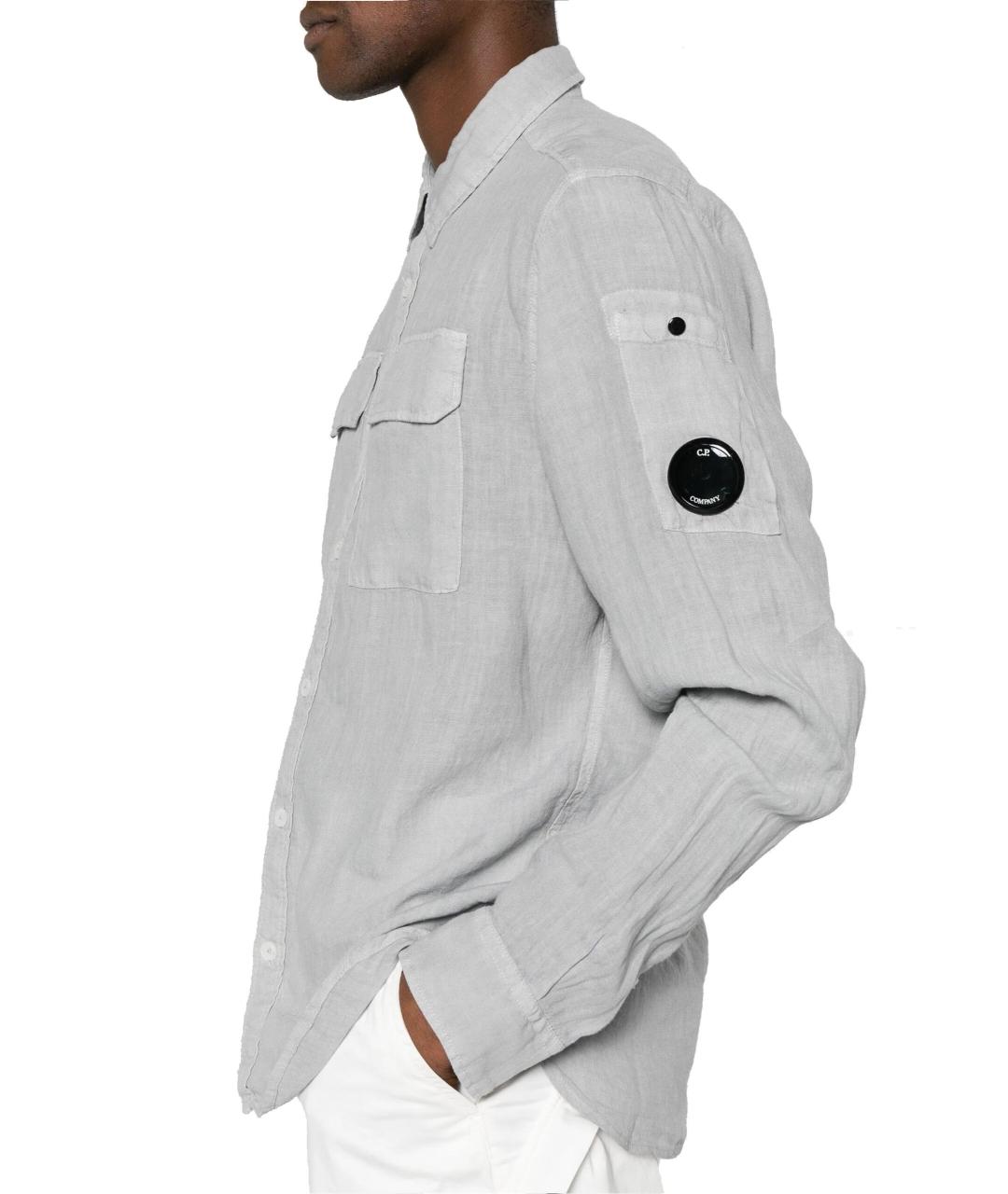 CP COMPANY Серая льняная кэжуал рубашка, фото 3