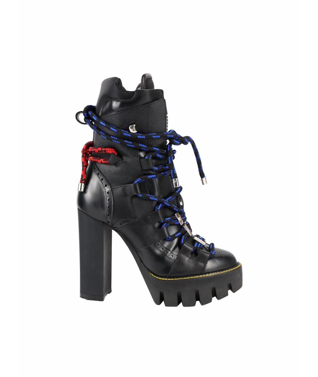 DSQUARED2 Черные кожаные ботильоны, фото 1