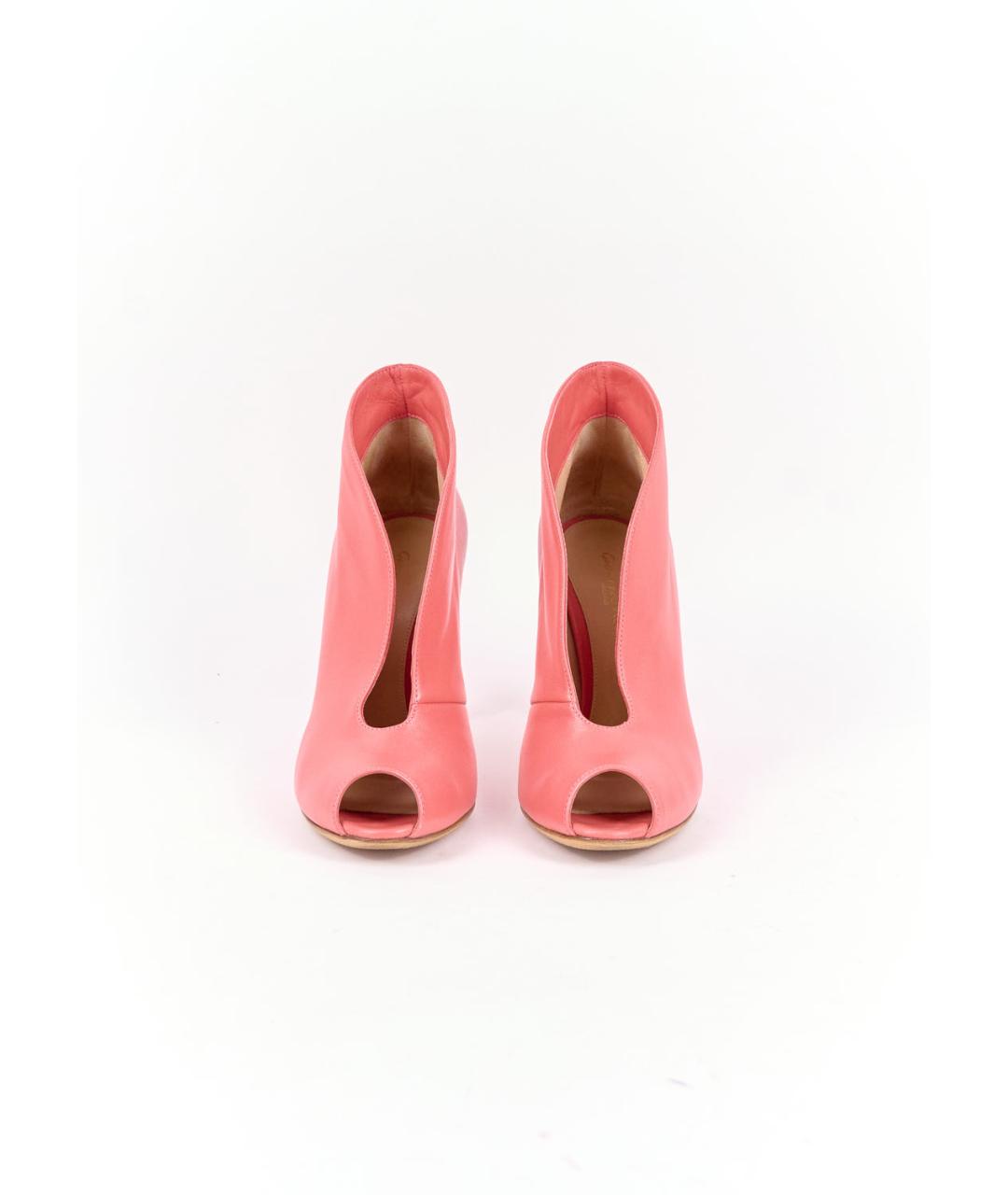 GIANVITO ROSSI Коралловые кожаные ботильоны, фото 2