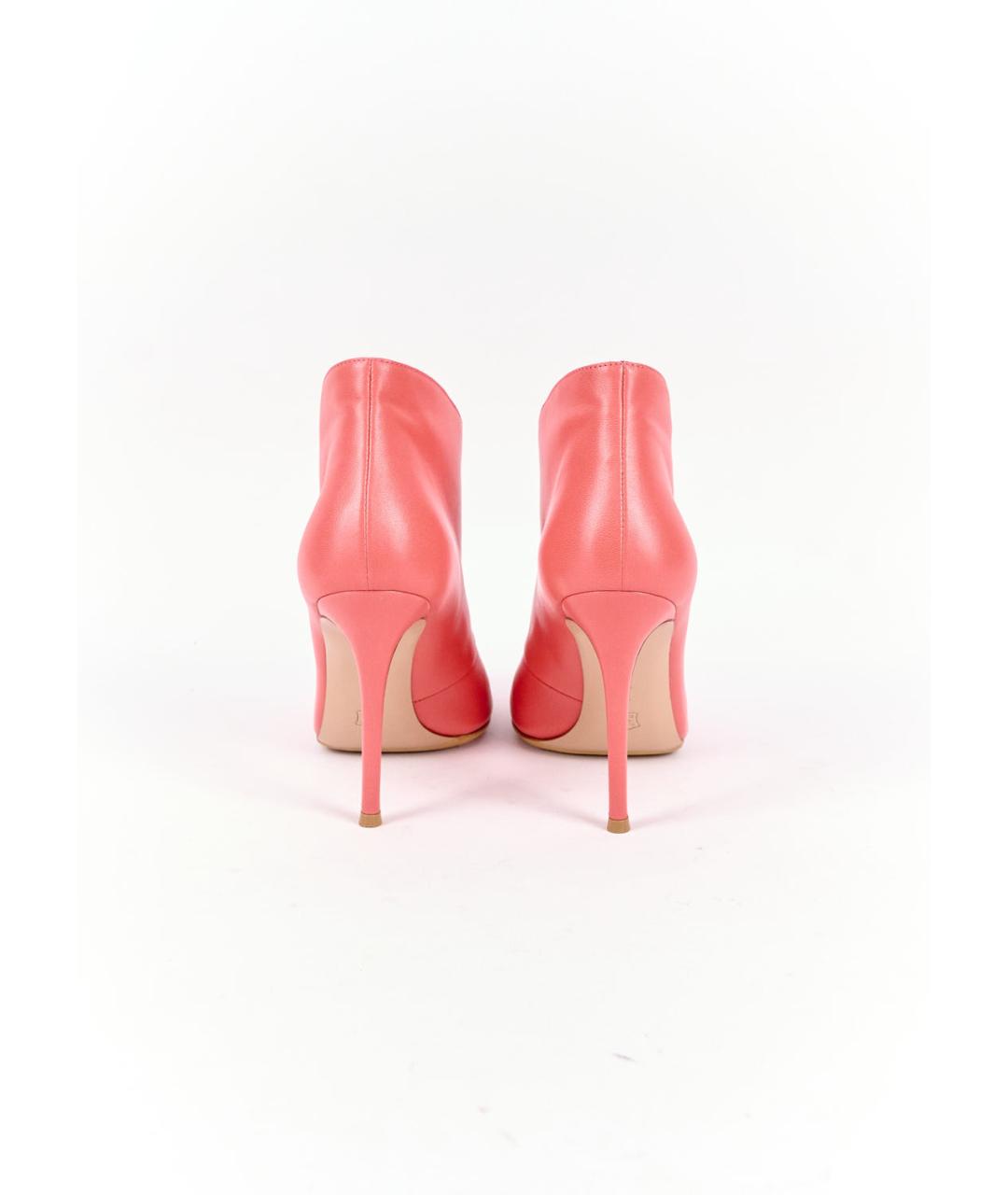 GIANVITO ROSSI Коралловые кожаные ботильоны, фото 4