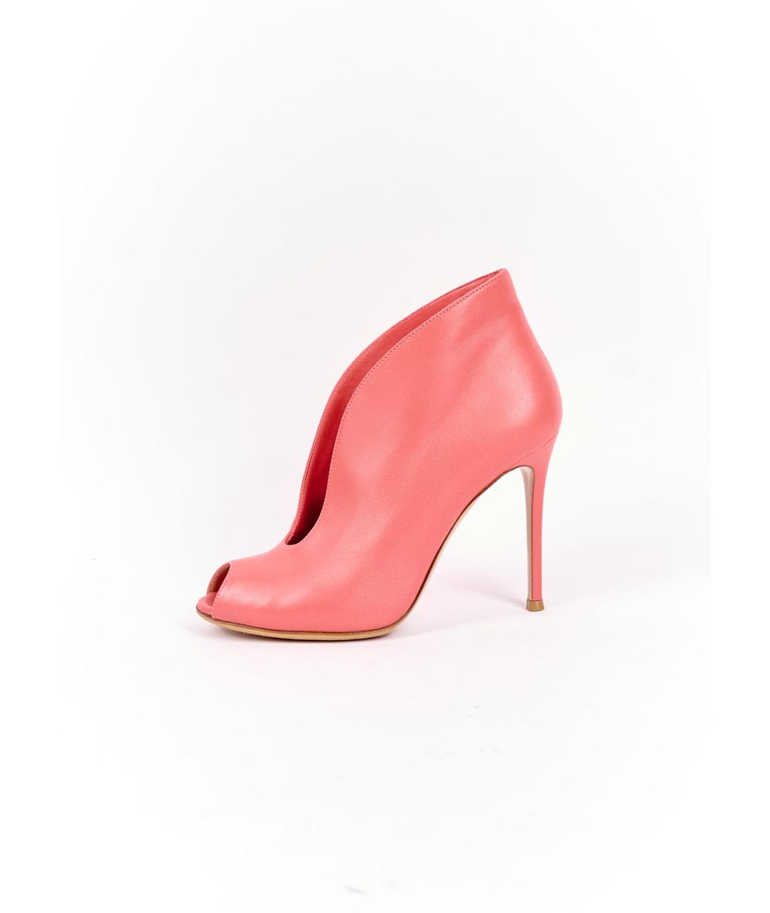 GIANVITO ROSSI Коралловые кожаные ботильоны, фото 6