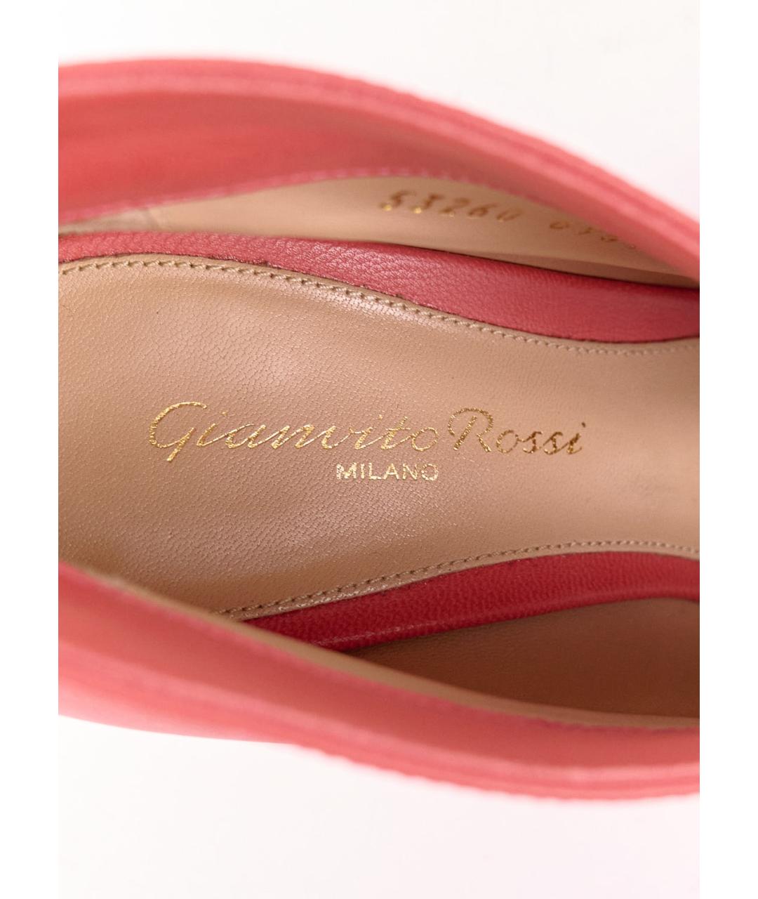 GIANVITO ROSSI Коралловые кожаные ботильоны, фото 5