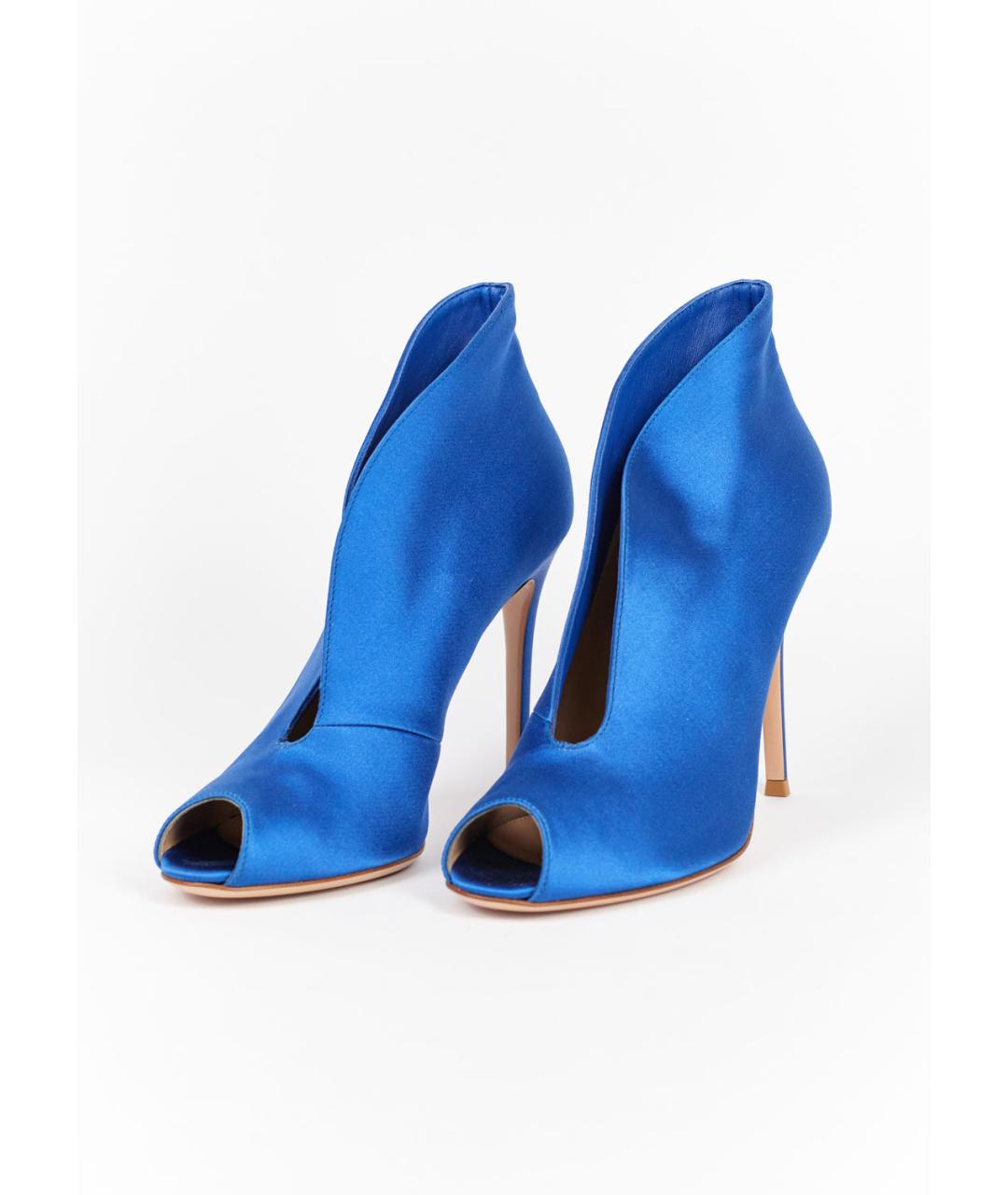 GIANVITO ROSSI Синие текстильные ботильоны, фото 2