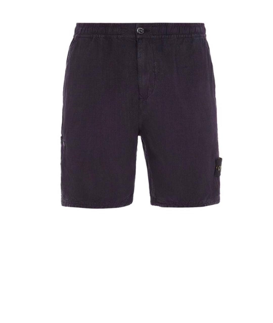 STONE ISLAND Фиолетовые льняные шорты, фото 1