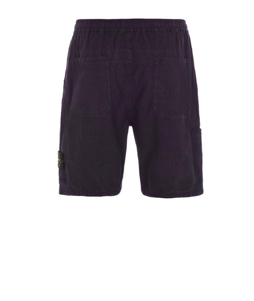 STONE ISLAND Фиолетовые льняные шорты, фото 2