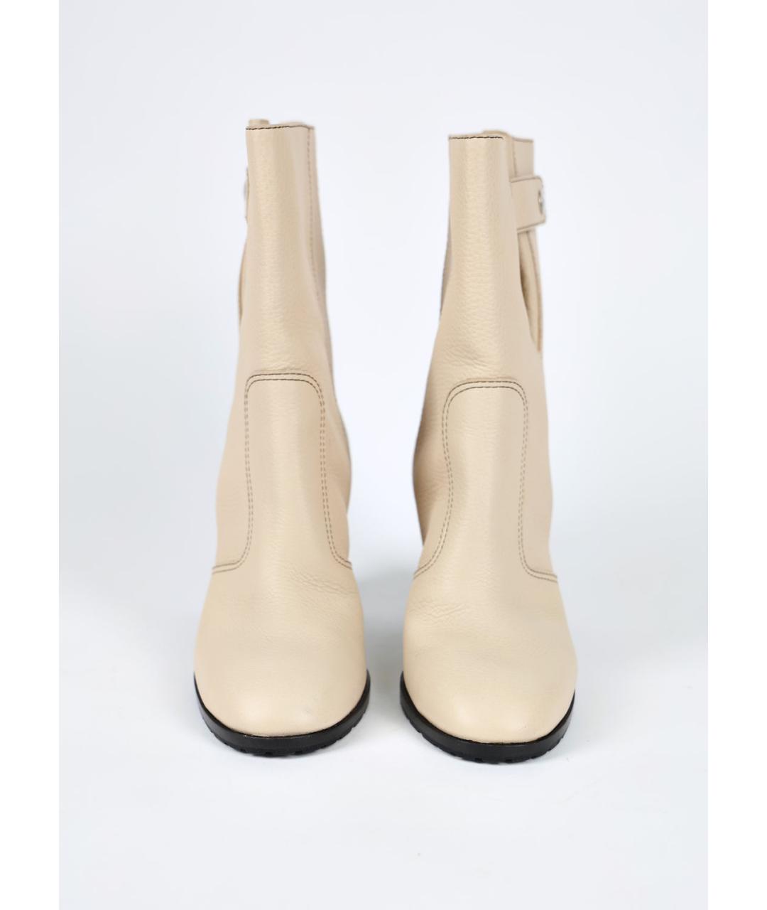GIUSEPPE ZANOTTI DESIGN Бежевые кожаные ботильоны, фото 2