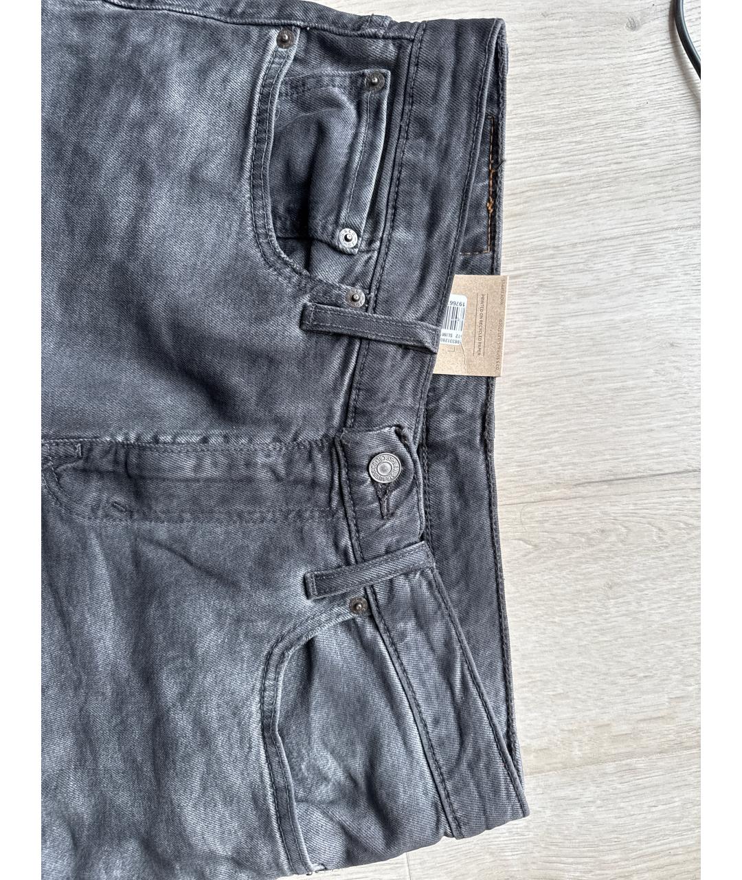 LEVI'S Серые хлопковые джинсы скинни, фото 3