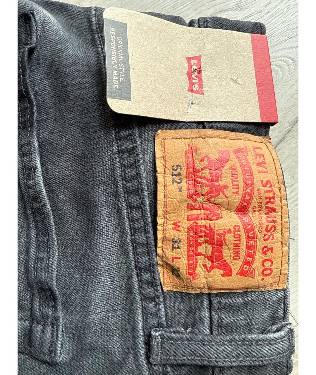 LEVI'S Серые хлопковые джинсы скинни, фото 2