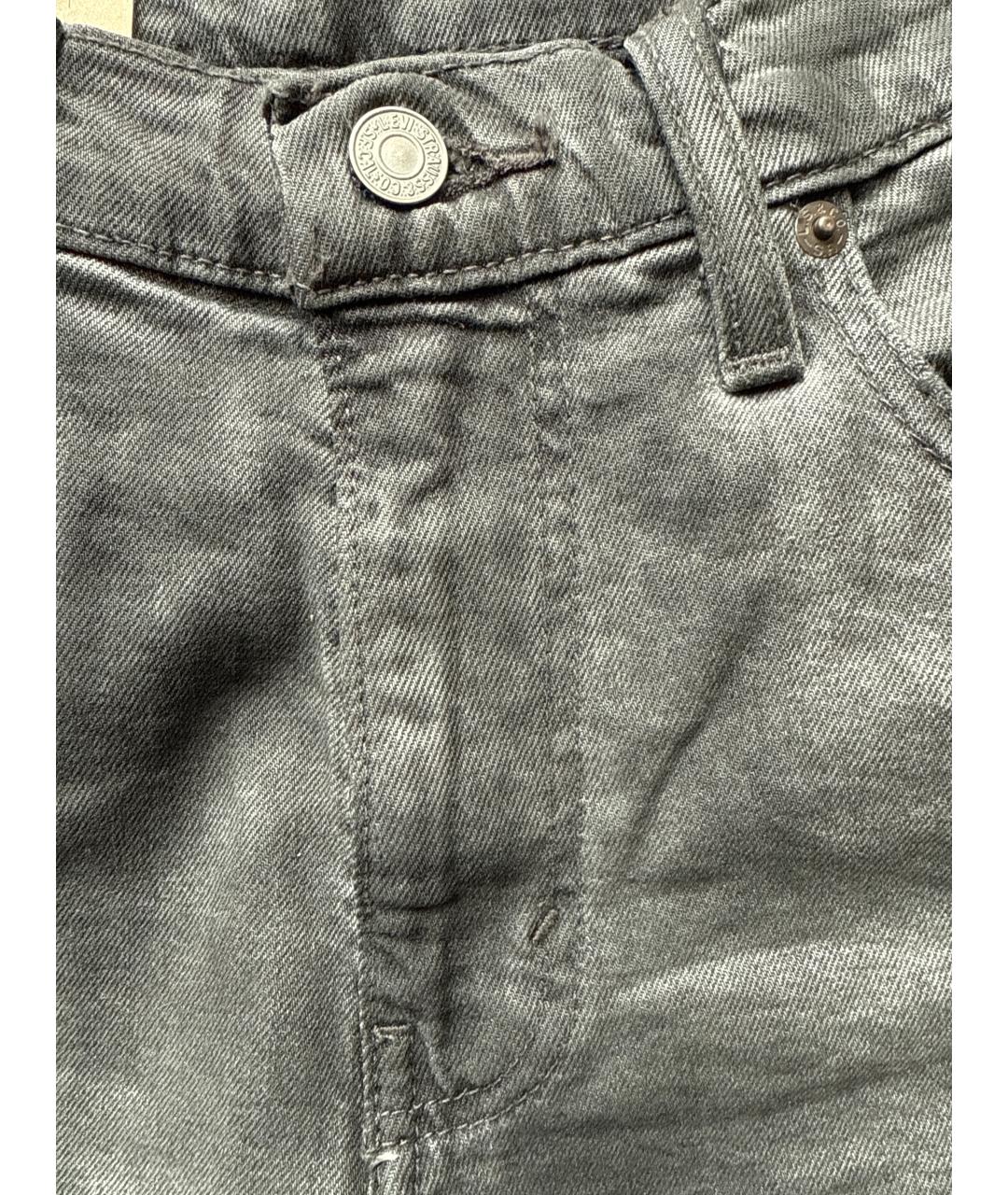 LEVI'S Серые хлопковые джинсы скинни, фото 4