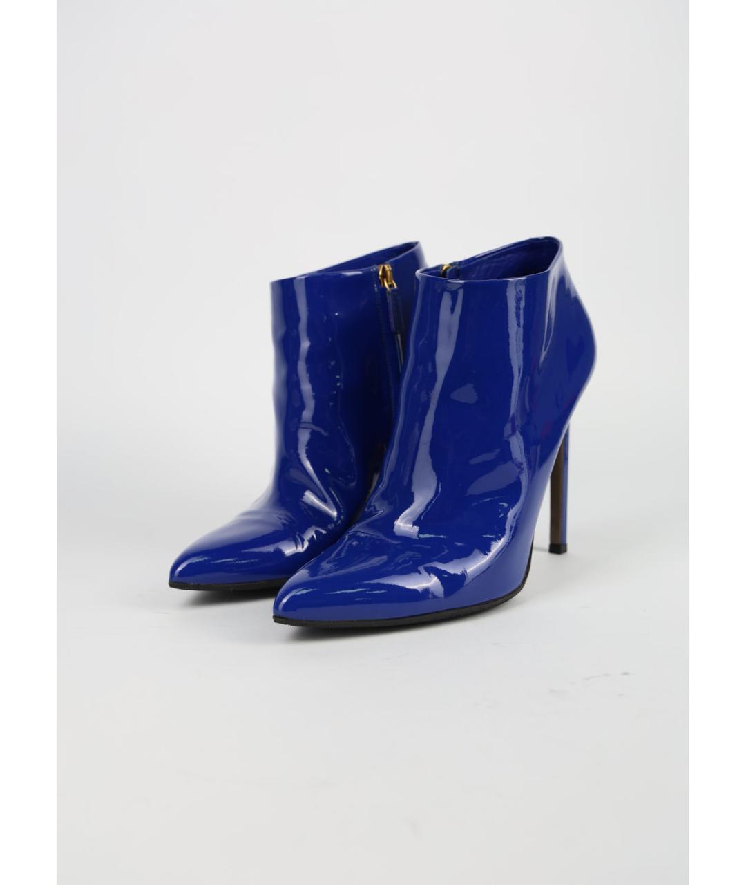 GUCCI Синие ботильоны из лакированной кожи, фото 3