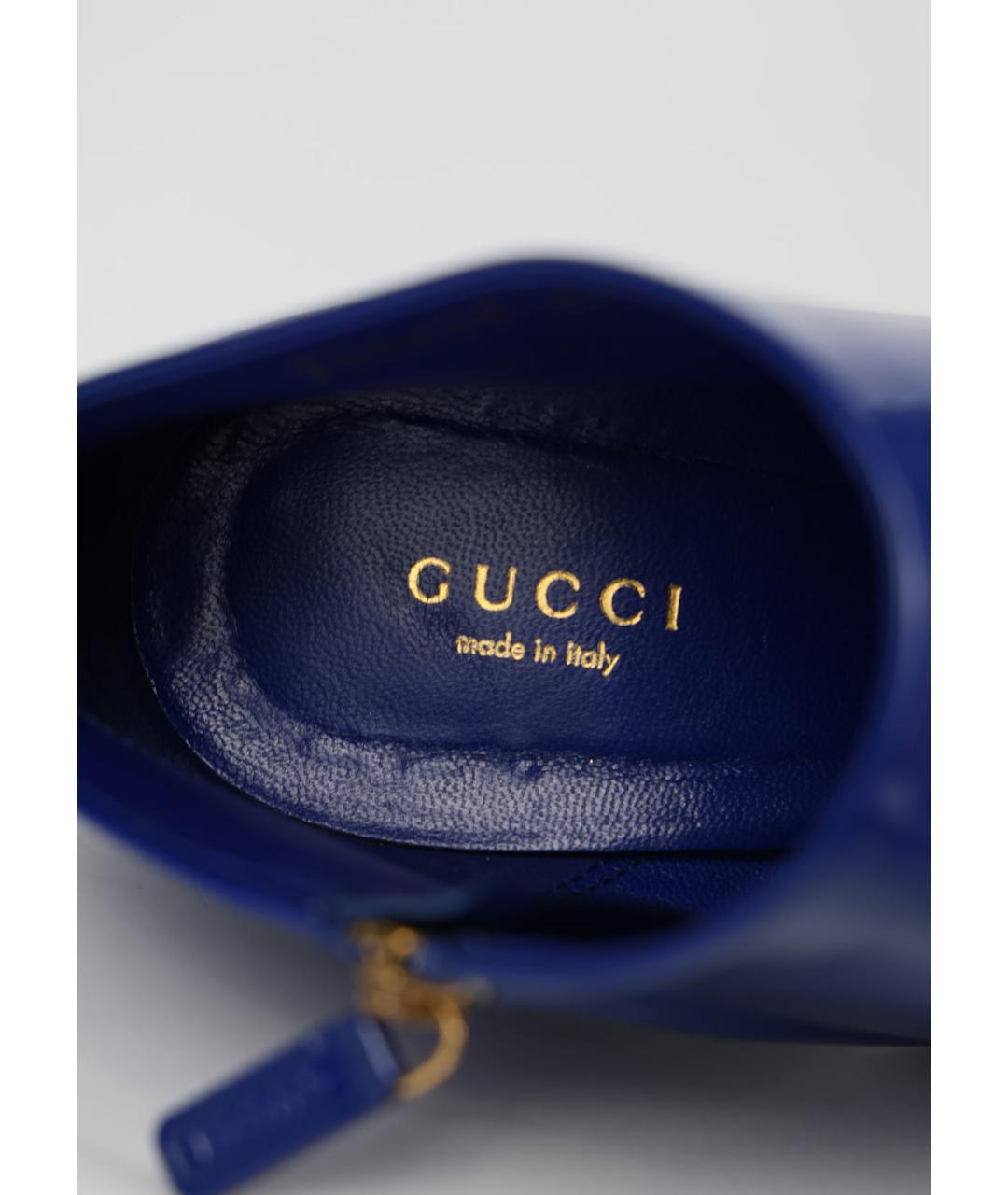 GUCCI Синие ботильоны из лакированной кожи, фото 5