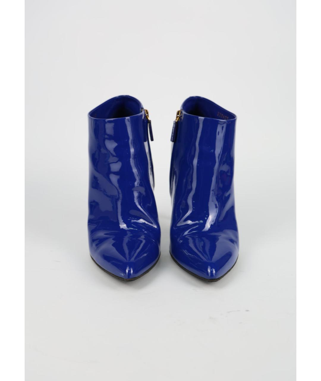 GUCCI Синие ботильоны из лакированной кожи, фото 2
