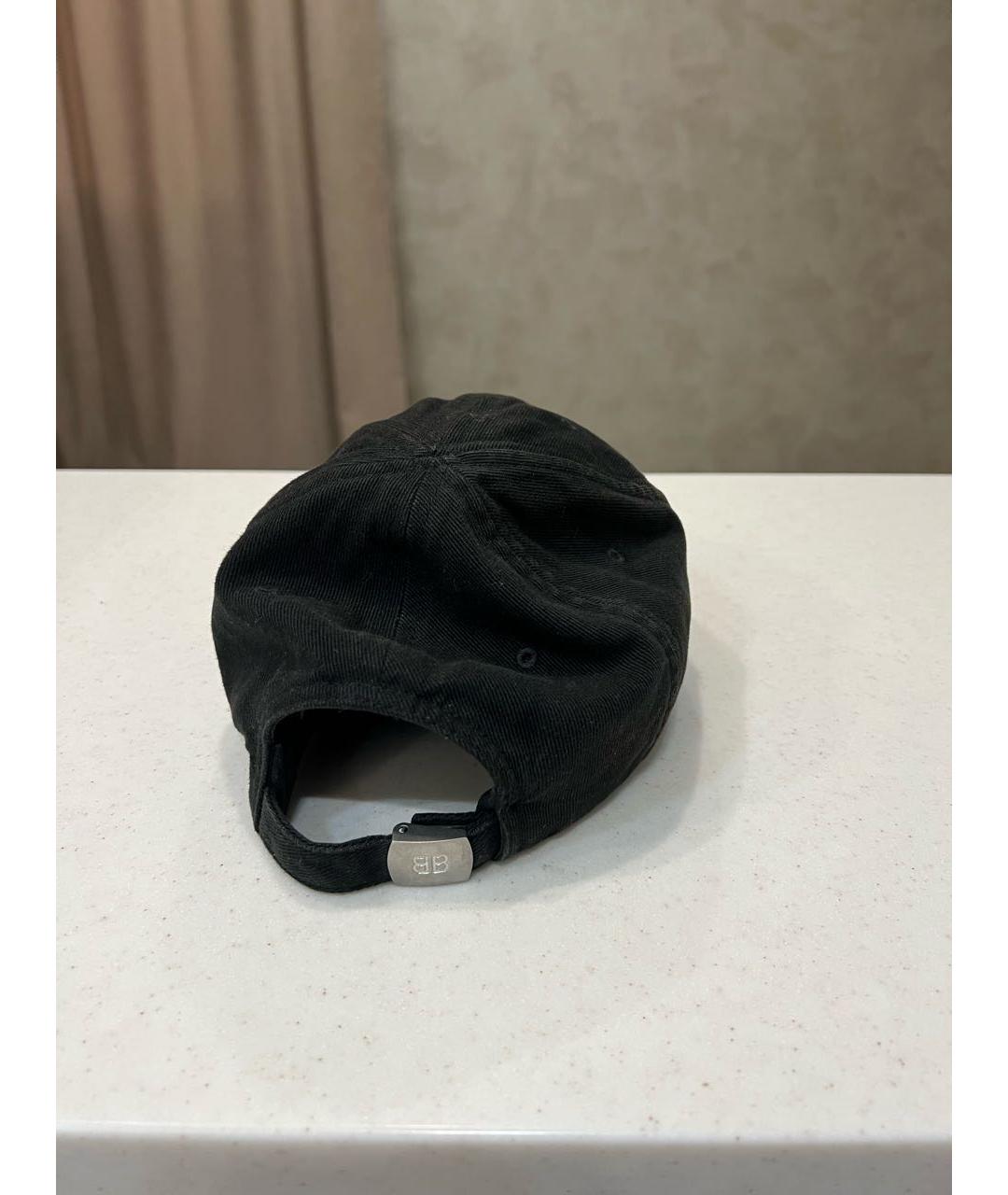 BALENCIAGA Черная хлопковая кепка, фото 4