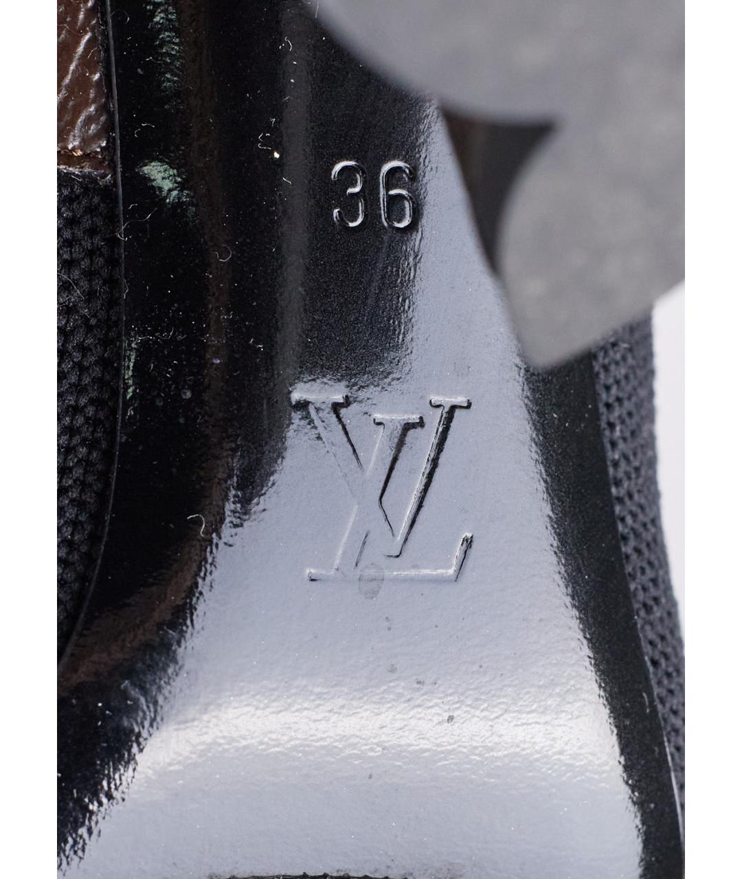 LOUIS VUITTON Черные текстильные ботильоны, фото 5