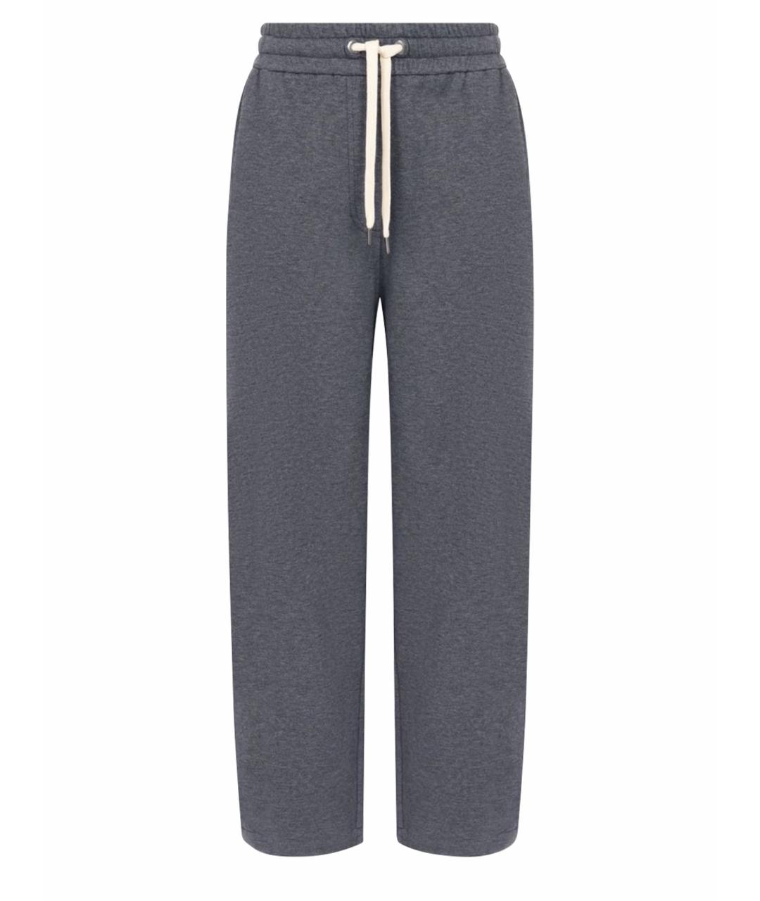 BRUNELLO CUCINELLI Антрацитовые хлопковые спортивные брюки и шорты, фото 1