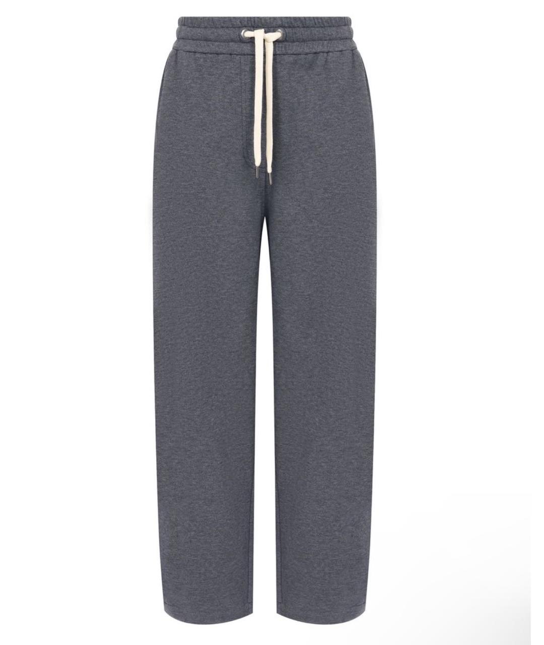 BRUNELLO CUCINELLI Антрацитовые хлопковые спортивные брюки и шорты, фото 6