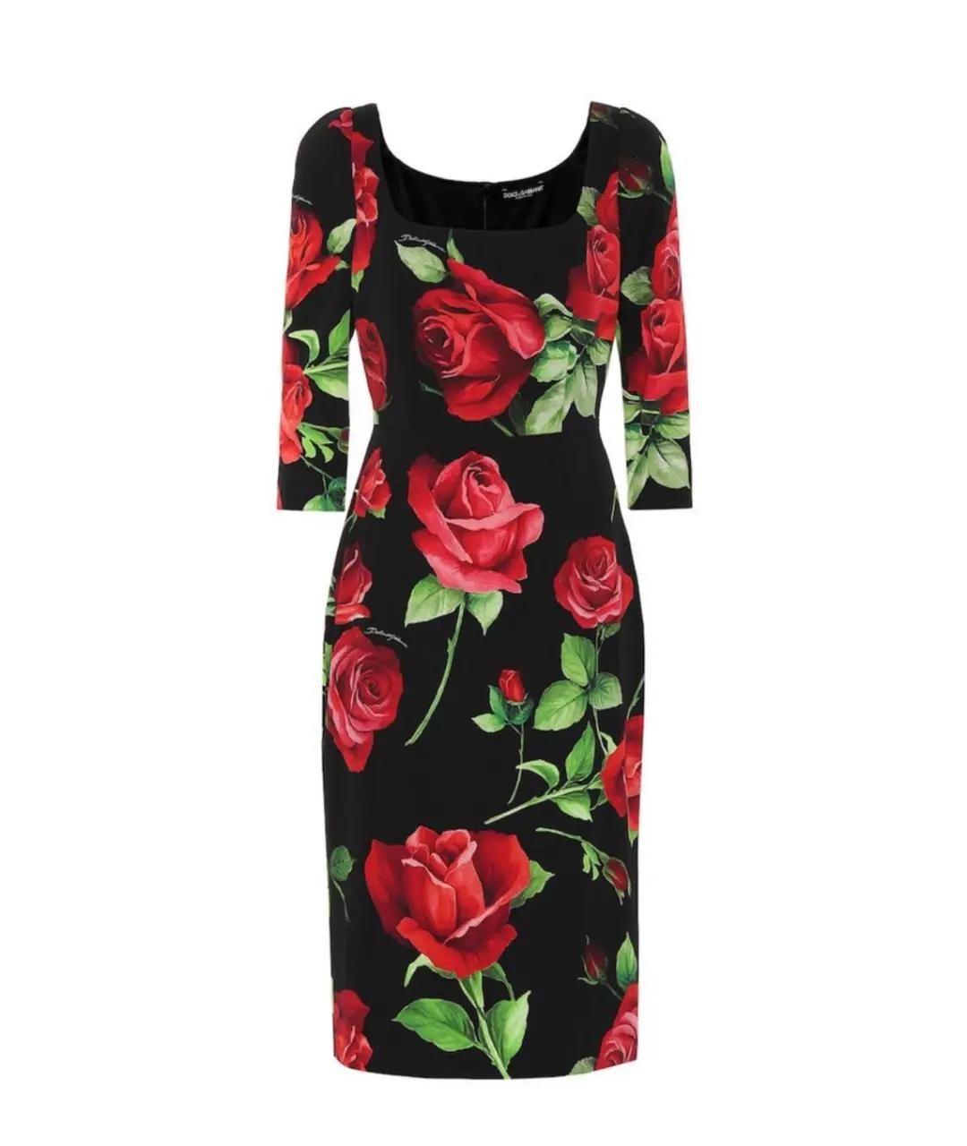 DOLCE&GABBANA Черное вискозное коктейльное платье, фото 1