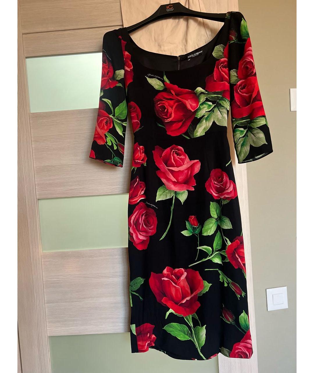 DOLCE&GABBANA Черное вискозное коктейльное платье, фото 3